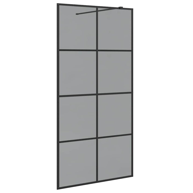 Afbeelding laden in galerijviewer, Vidaxl inloop douche wand zwart 100 x 195 cm gehard glas
