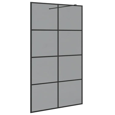Vidaxl inloop douche wand zwart 115 x 195 cm gehard glas