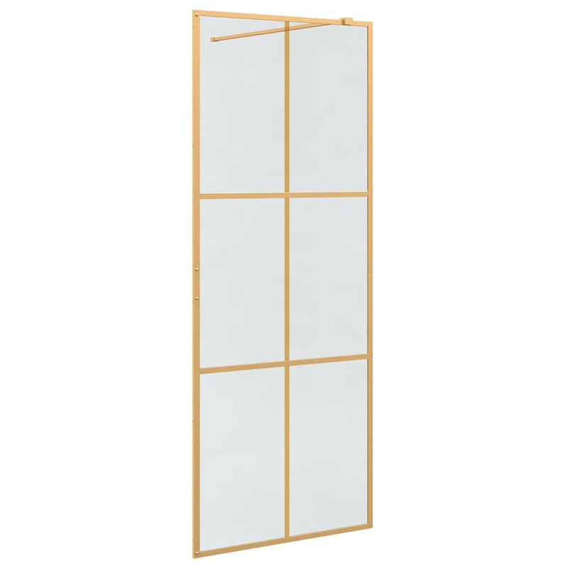ギャラリービューアに画像をロードする, Vidaxl inloop douche wand goud 80 x 195 cm gehard glas
