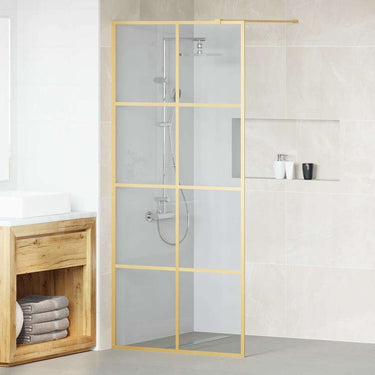 Vidaxl inloop douche wand goud 90 x 195 cm gehard glas