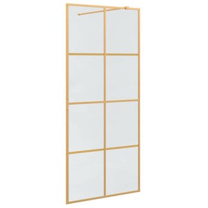 Vidaxl inloop douche wand goud 90 x 195 cm gehard glas