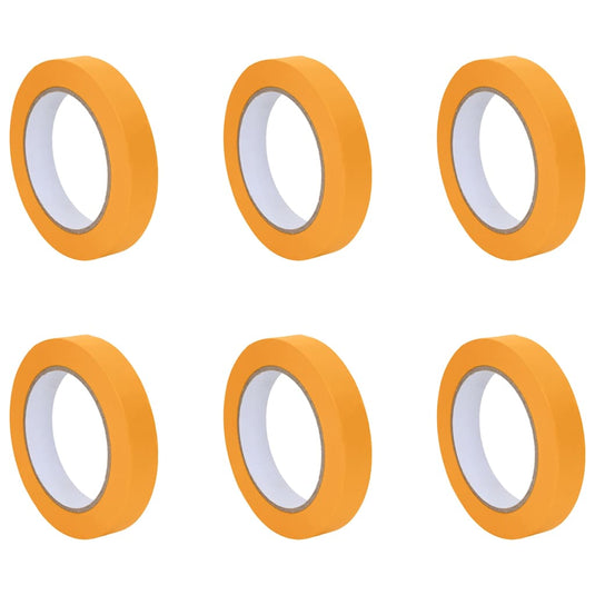 Vidaxl verf maskertapes 6 pcs geel 19mm x 50m papier