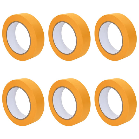 Vidaxl verf maskertapes 6 pcs geel 25mm x 50m papier