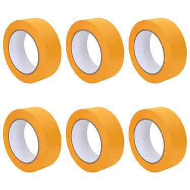 Vidaxl verf maskertapes 6 pcs geel 38mm x 50m papier