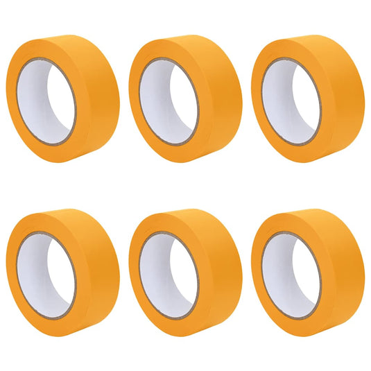 Vidaxl verf maskertapes 6 pcs geel 38mm x 50m papier