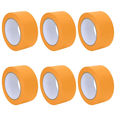 Vidaxl verf maskertapes 6 pcs geel 50mm x 50m papier