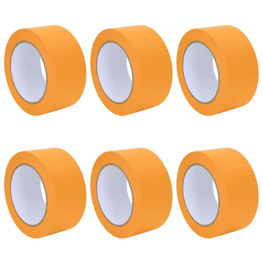 Vidaxl verf maskertapes 6 pcs geel 50mm x 50m papier