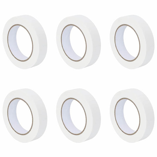 Vidaxl verf maskertapes 6 pcs wit 25mm x 50m papier