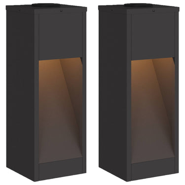 Vidaxl zonne led padverlichting 2 pcs zwart koudgewalst staal