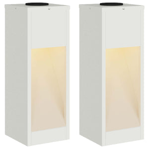 Vidaxl zonne led padverlichting 2 pcs wit koudgewalst staal