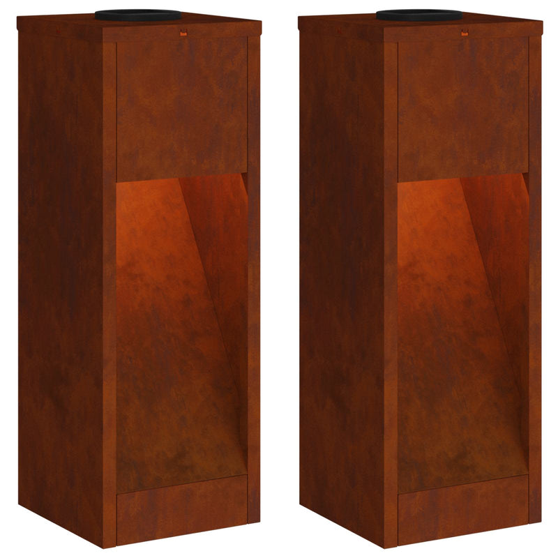 Afbeelding laden in galerijviewer, Vidaxl zonne led padverlichting 2 pcs brons cortenstaal
