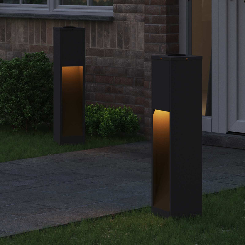 ギャラリービューアに画像をロードする, Vidaxl zonne led padverlichting 2 pcs zwart koudgewalst staal
