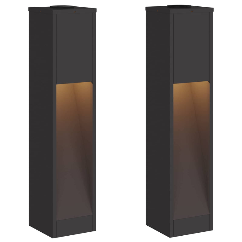 ギャラリービューアに画像をロードする, Vidaxl zonne led padverlichting 2 pcs zwart koudgewalst staal
