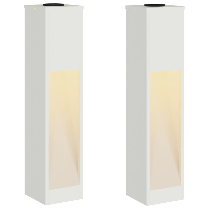 Afbeelding laden in galerijviewer, Vidaxl zonne led padverlichting 2 pcs wit koudgewalst staal

