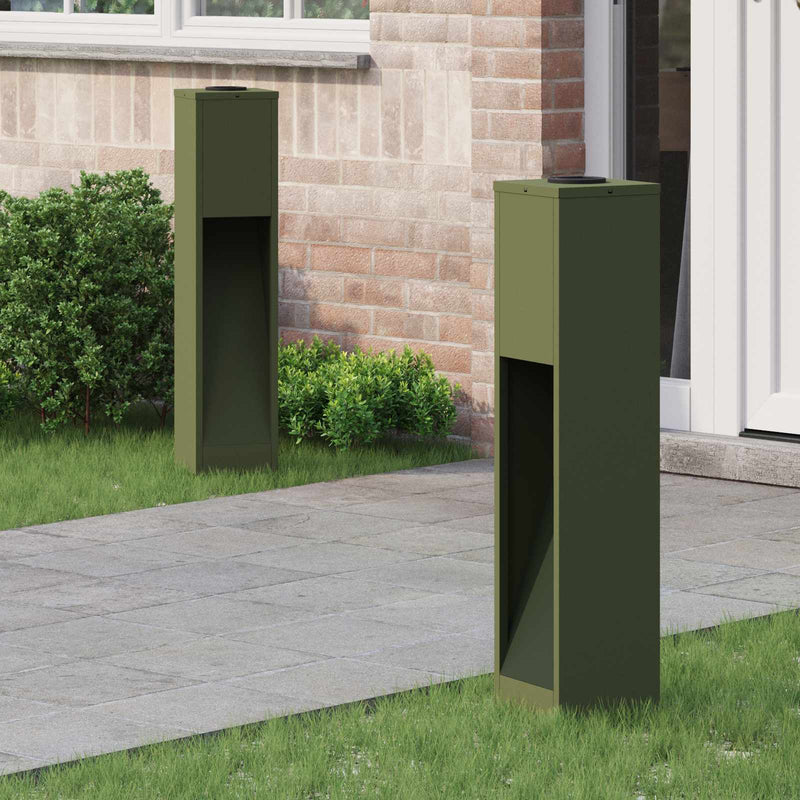 ギャラリービューアに画像をロードする, Vidaxl zonne led padverlichting 2 pcs olijf groen koudgewalst staal
