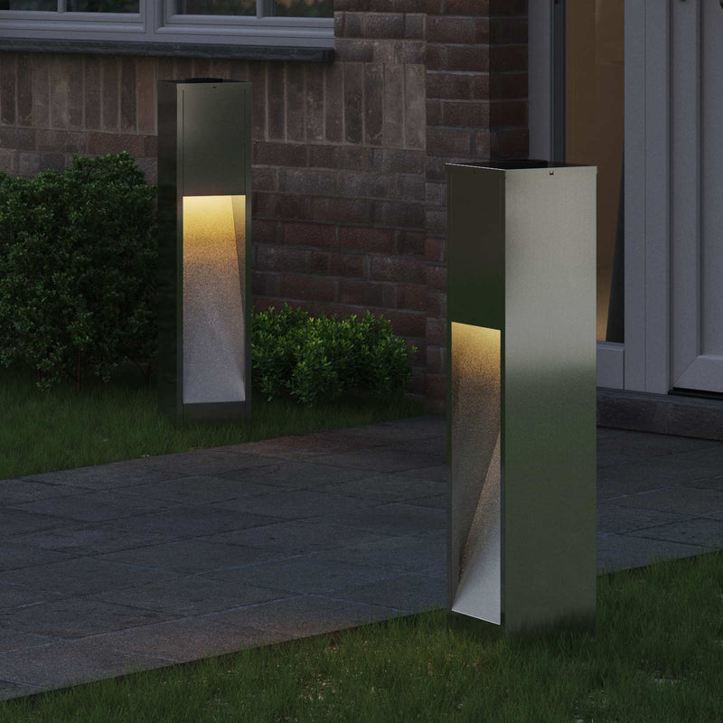 Chargez l'image dans la visionneuse de la galerie, Vidaxl zonne led padverlichting 2 pcs zilver gegalvaniseerd
