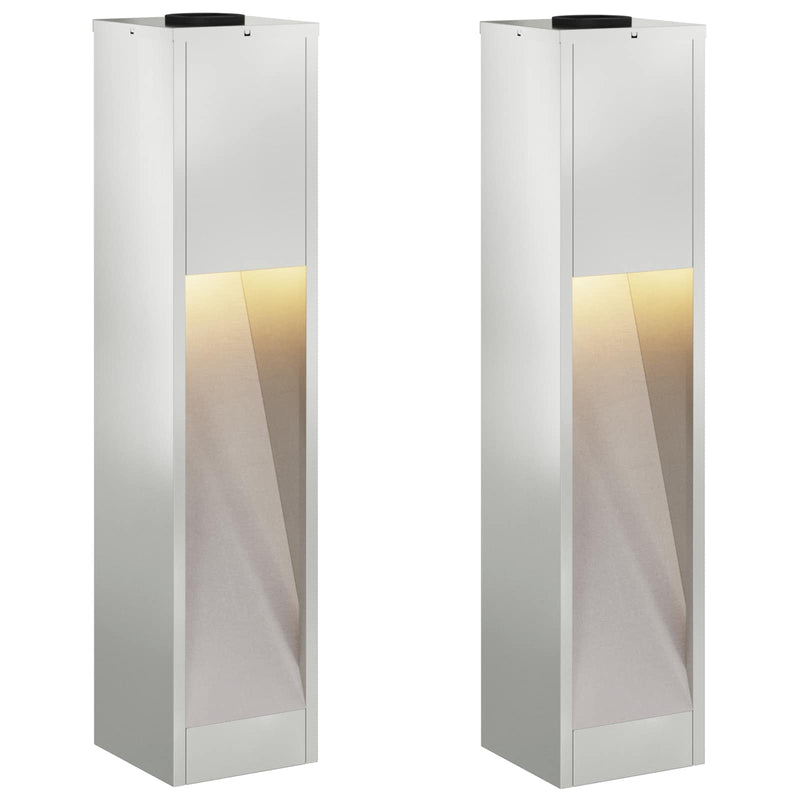 Chargez l'image dans la visionneuse de la galerie, Vidaxl zonne led padverlichting 2 pcs zilver gegalvaniseerd
