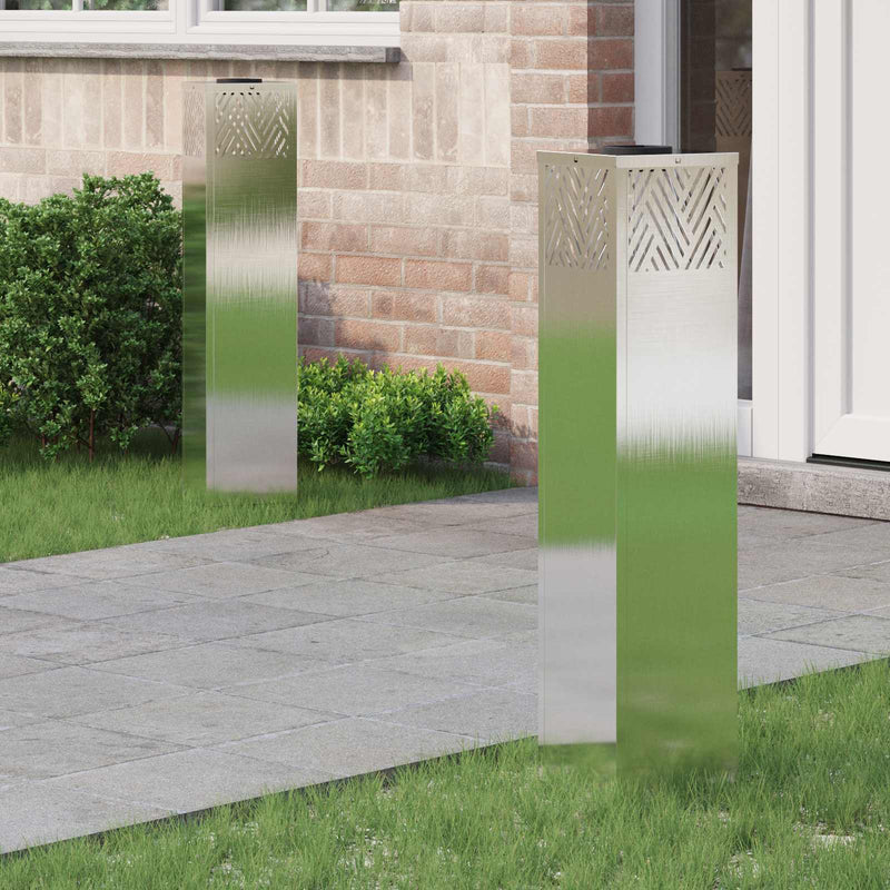 Afbeelding laden in galerijviewer, Vidaxl solar led pad licht 2 pcs zilver roestvrij staal
