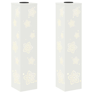 Vidaxl solar led pad licht 2 pcs wit koudgewalst staal