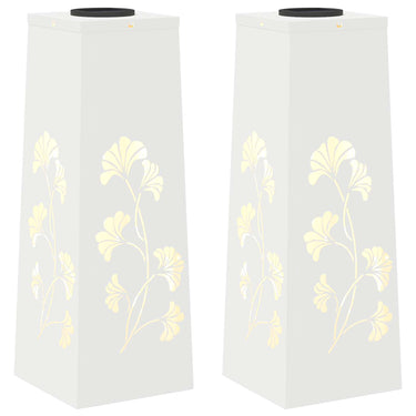 Vidaxl solar led pad licht 2 pcs wit koudgewalst staal