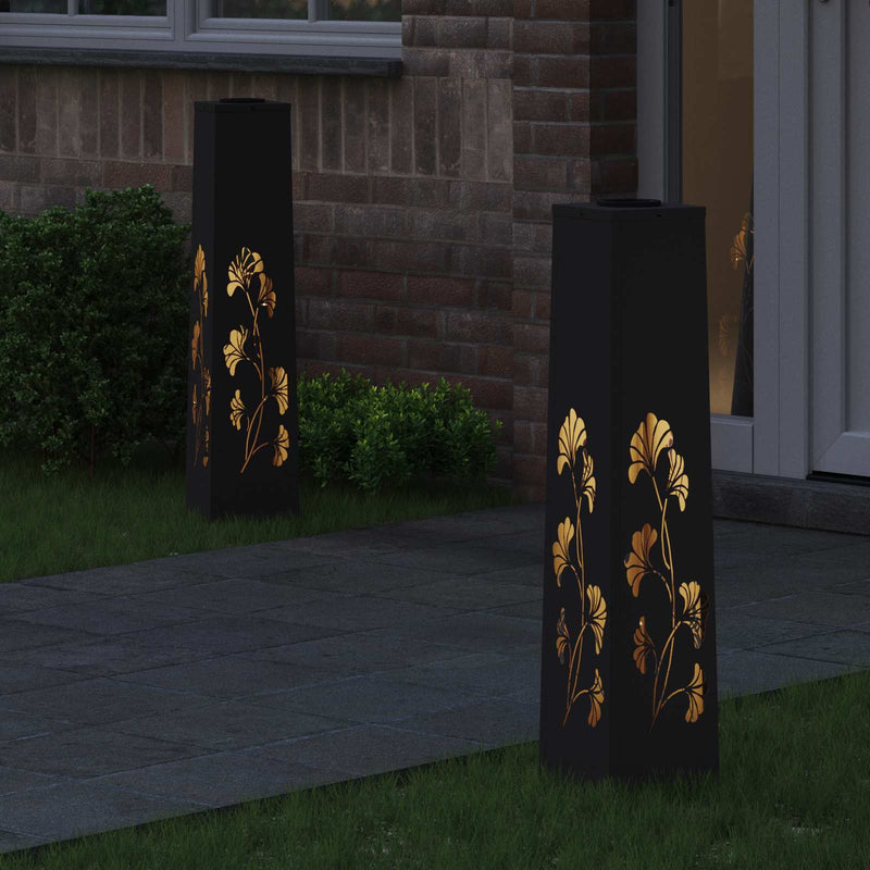 Chargez l'image dans la visionneuse de la galerie, Vidaxl solar led pad licht 2 pcs zwart koudgewalst staal
