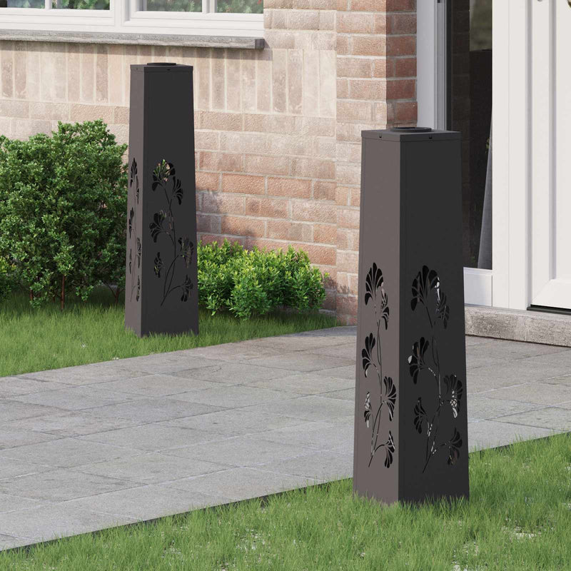 Chargez l'image dans la visionneuse de la galerie, Vidaxl solar led pad licht 2 pcs zwart koudgewalst staal
