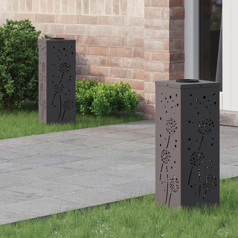 Chargez l'image dans la visionneuse de la galerie, Vidaxl solar led pad licht 2 pcs zwart koudgewalst staal
