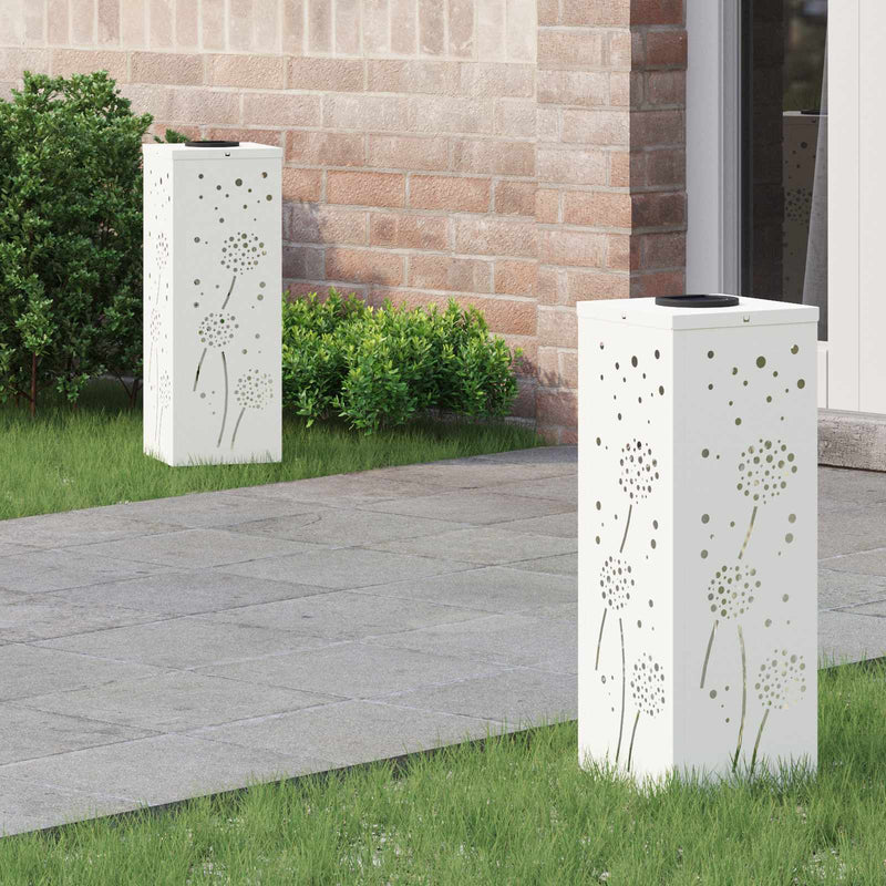 Chargez l'image dans la visionneuse de la galerie, Vidaxl solar led pad licht 2 pcs wit koudgewalst staal
