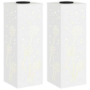 Vidaxl solar led pad licht 2 pcs wit koudgewalst staal