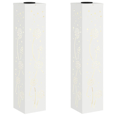 Vidaxl solar led pad licht 2 pcs wit koudgewalst staal