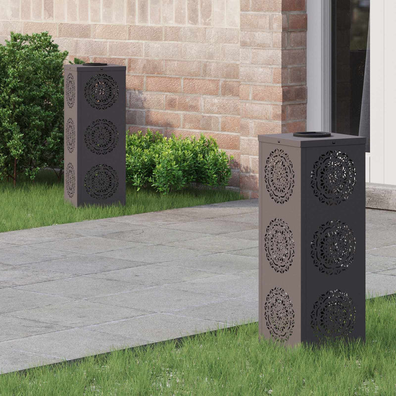 Chargez l'image dans la visionneuse de la galerie, Vidaxl solar led pad licht 2 pcs zwart koudgewalst staal
