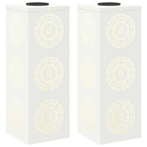 Vidaxl solar led pad licht 2 pcs wit koudgewalst staal