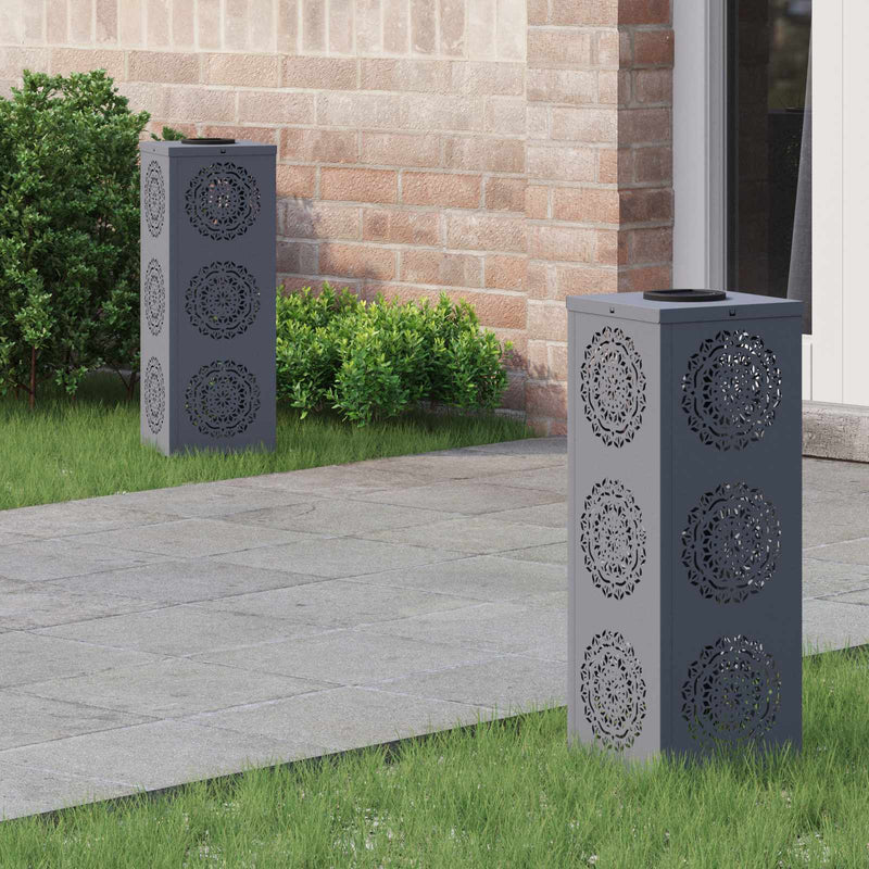 Chargez l'image dans la visionneuse de la galerie, Vidaxl solar led pad licht 2 pcs antraciet koudgewalst staal
