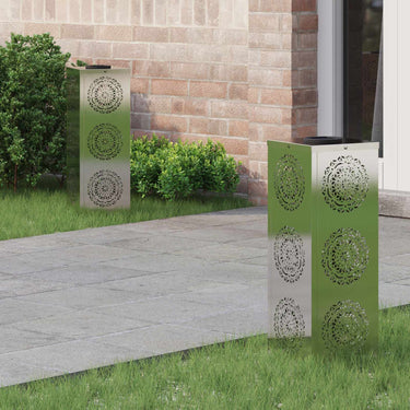 Vidaxl solar led pad licht 2 pcs zilver roestvrij staal
