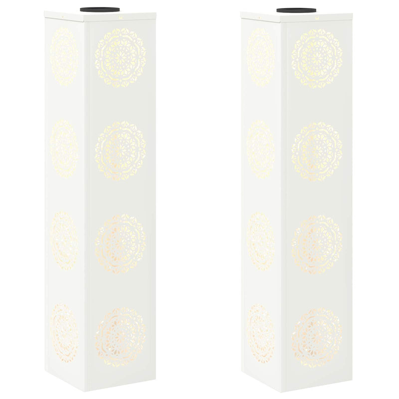 ギャラリービューアに画像をロードする, Vidaxl solar led pad licht 2 pcs wit koudgewalst staal
