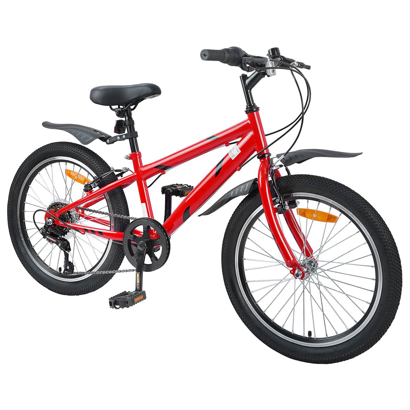 ギャラリービューアに画像をロードする, Vidaxl kinderfiets 24 inch 6-speed voor 8-12 jaar oud rood
