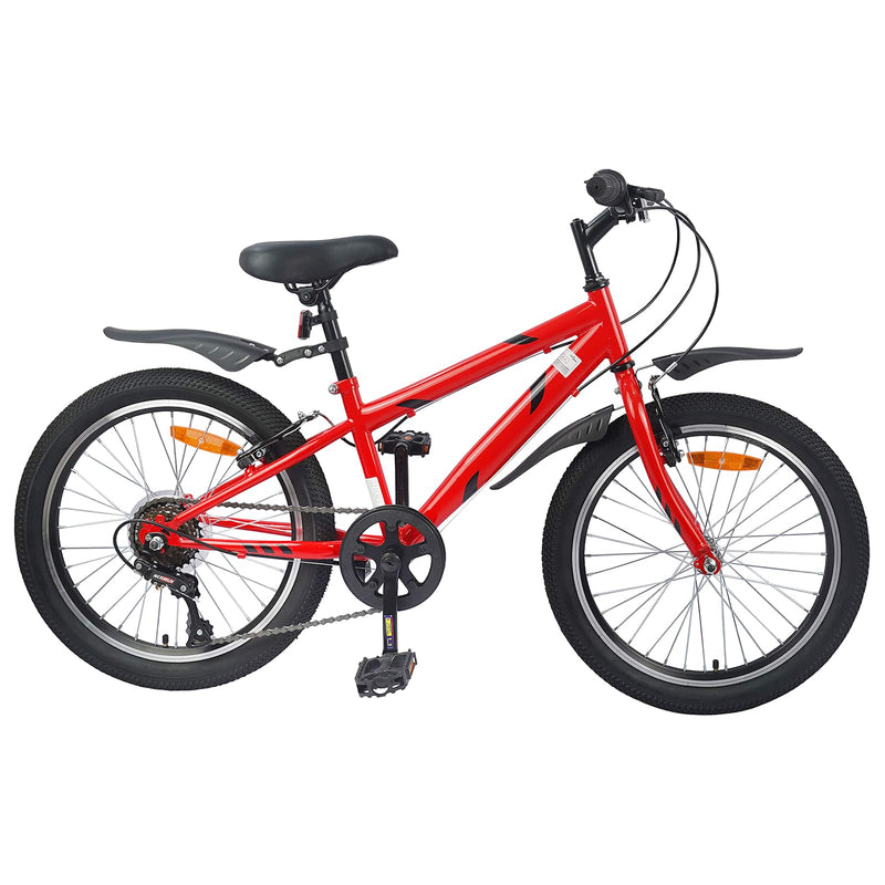 ギャラリービューアに画像をロードする, Vidaxl kinderfiets 24 inch 6-speed voor 8-12 jaar oud rood
