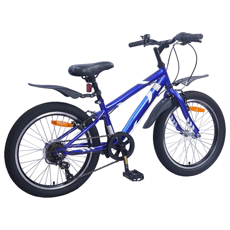 Chargez l'image dans la visionneuse de la galerie, Vidaxl kinderfiets 20 inch 6-speed voor 6-11 jaar oud donkerblauw
