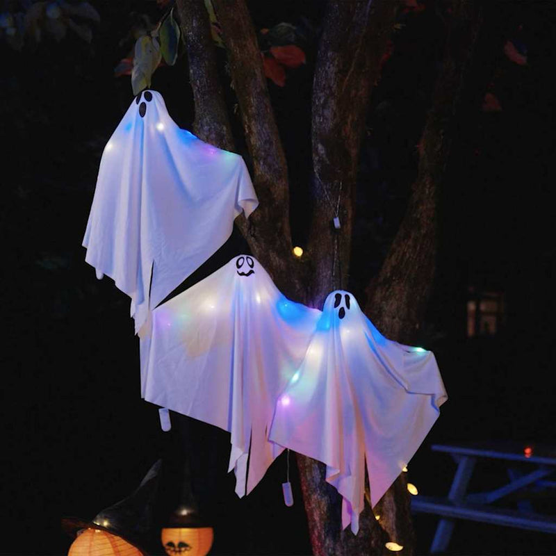 ギャラリービューアに画像をロードする, Vidaxl halloween hangende spook 3 pcs wit 52 x 62 cm polyester
