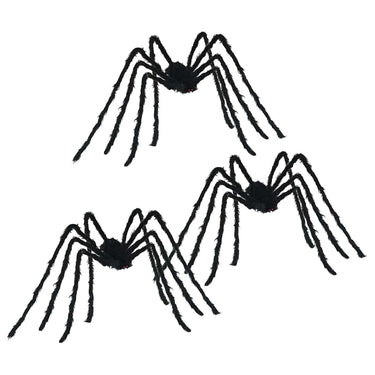 Vidaxl halloween spin decoratie 3 pcs zwart 200 cm polyester en staal
