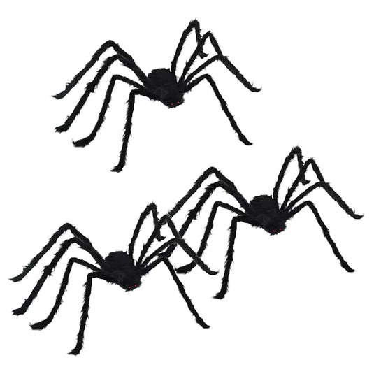 Vidaxl halloween spin decoratie 3 pcs zwart 150 cm polyester en staal