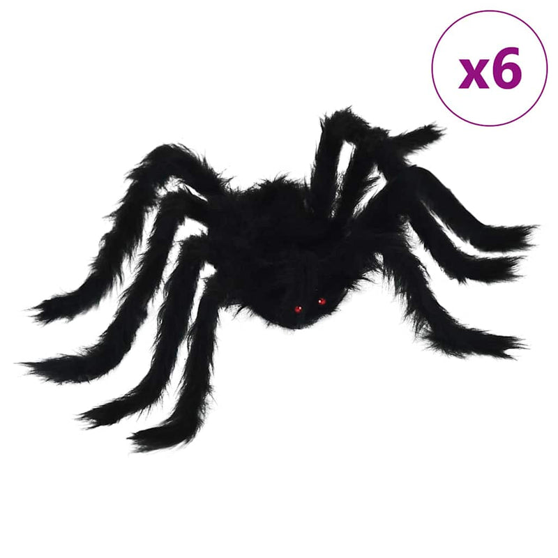 Chargez l'image dans la visionneuse de la galerie, Vidaxl halloween spin decoratie 6 pcs zwart 75 cm polyester en staal
