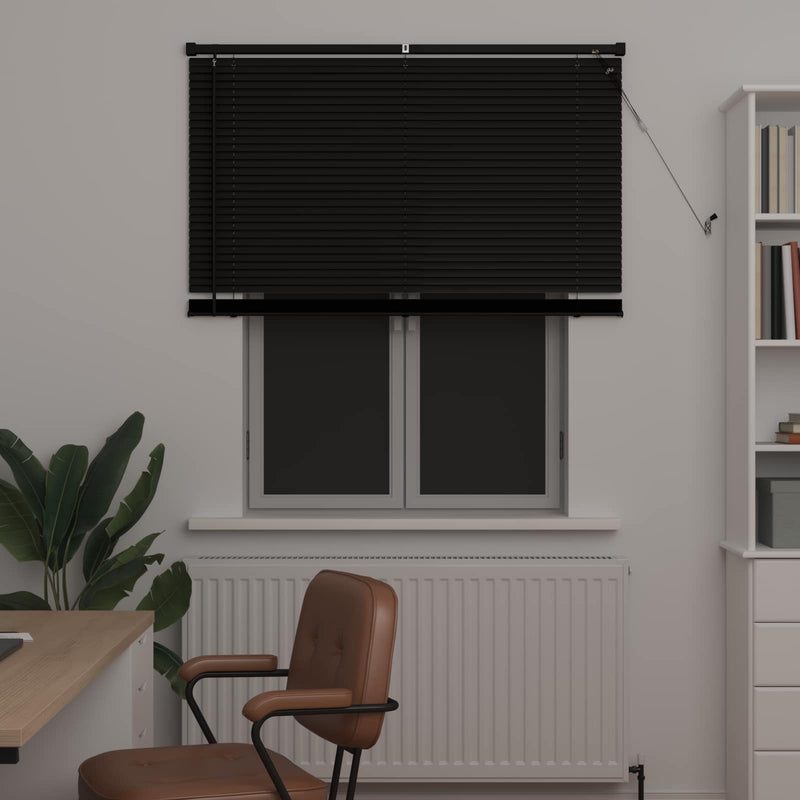 ギャラリービューアに画像をロードする, Vidaxl venetiaanse blind verstelbaar zwart 150 x 110 cm pvc
