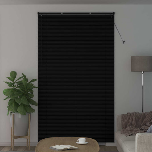 Vidaxl venetiaanse jaloezie zwart 213 x 140 cm 25 mm pvc