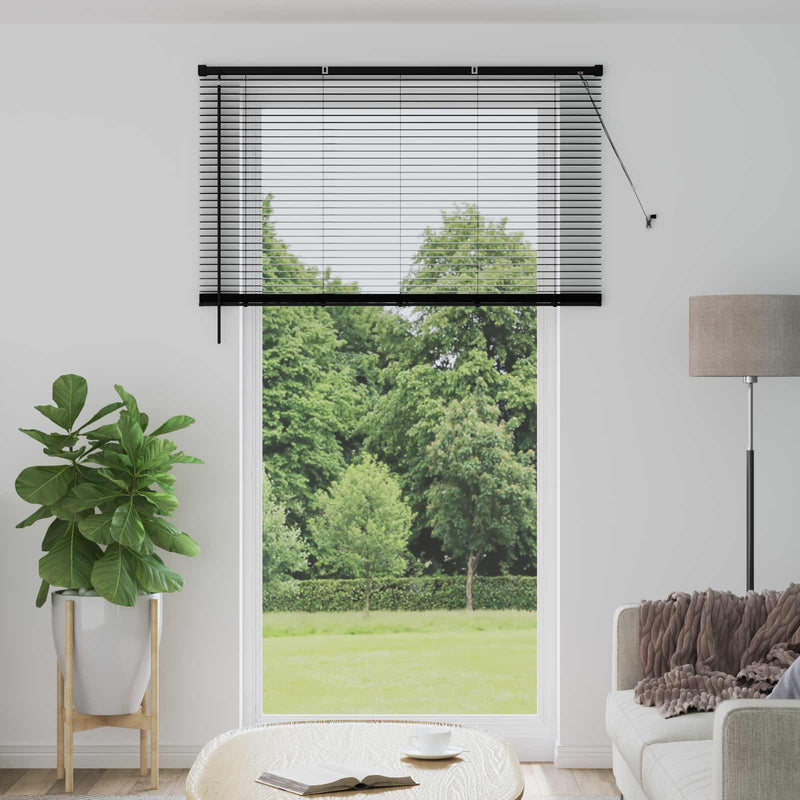 Chargez l'image dans la visionneuse de la galerie, Vidaxl venetiaanse blind verstelbaar zwart 213 x 160 cm pvc
