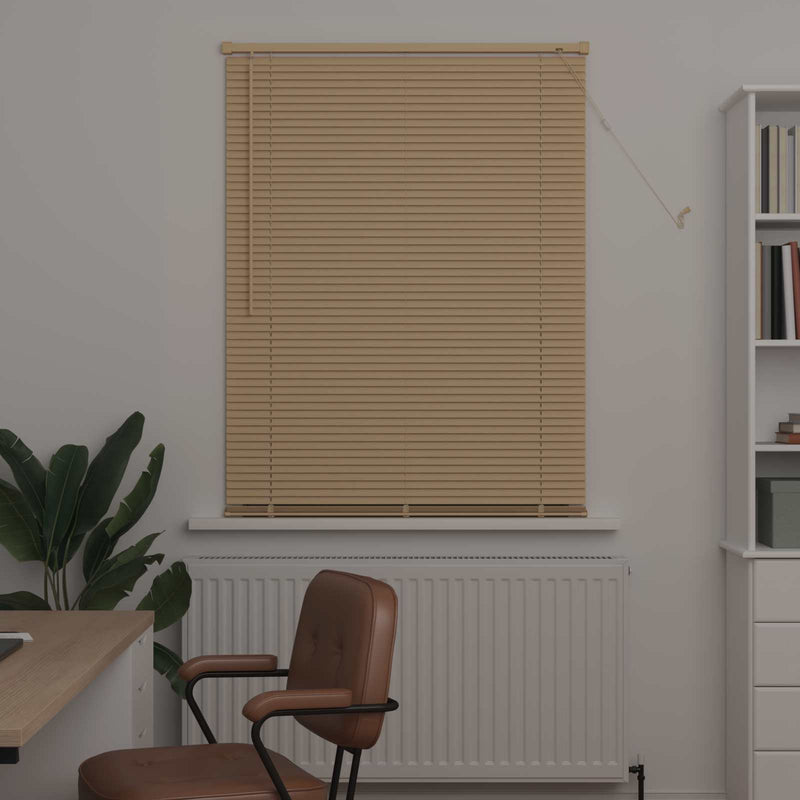 Chargez l'image dans la visionneuse de la galerie, Vidaxl venetiaanse blind lichtbruin met patroon 150 x 90 cm pvc
