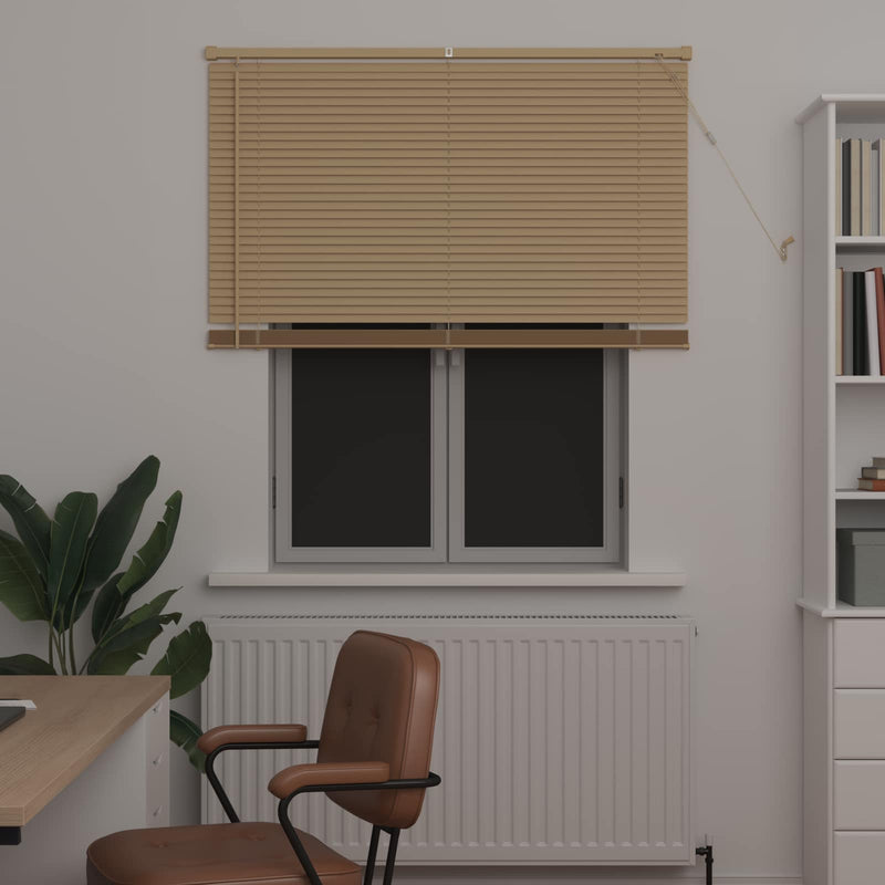 Chargez l'image dans la visionneuse de la galerie, Vidaxl venetiaanse blind lichtbruin met patroon 150 x 110 cm pvc
