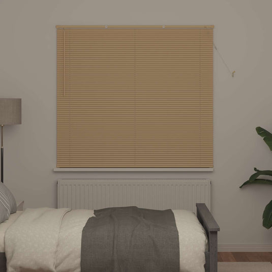 Vidaxl venetiaanse blind lichtbruin met patroon 150 x 140 cm pvc