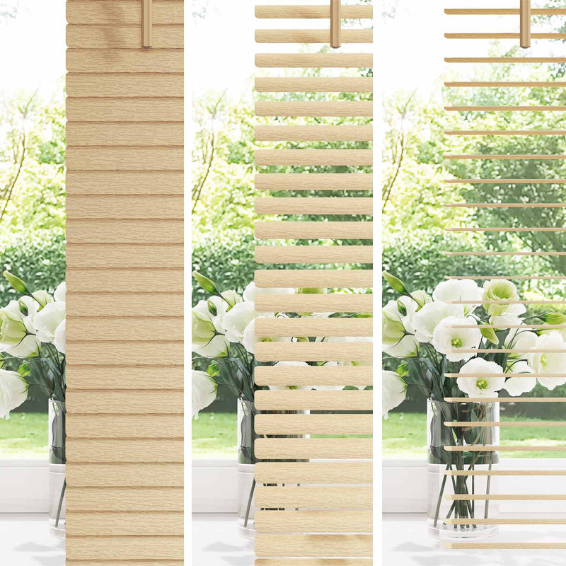 ギャラリービューアに画像をロードする, Vidaxl venetiaanse blind lichtbruin met patroon 213 x 50 cm pvc
