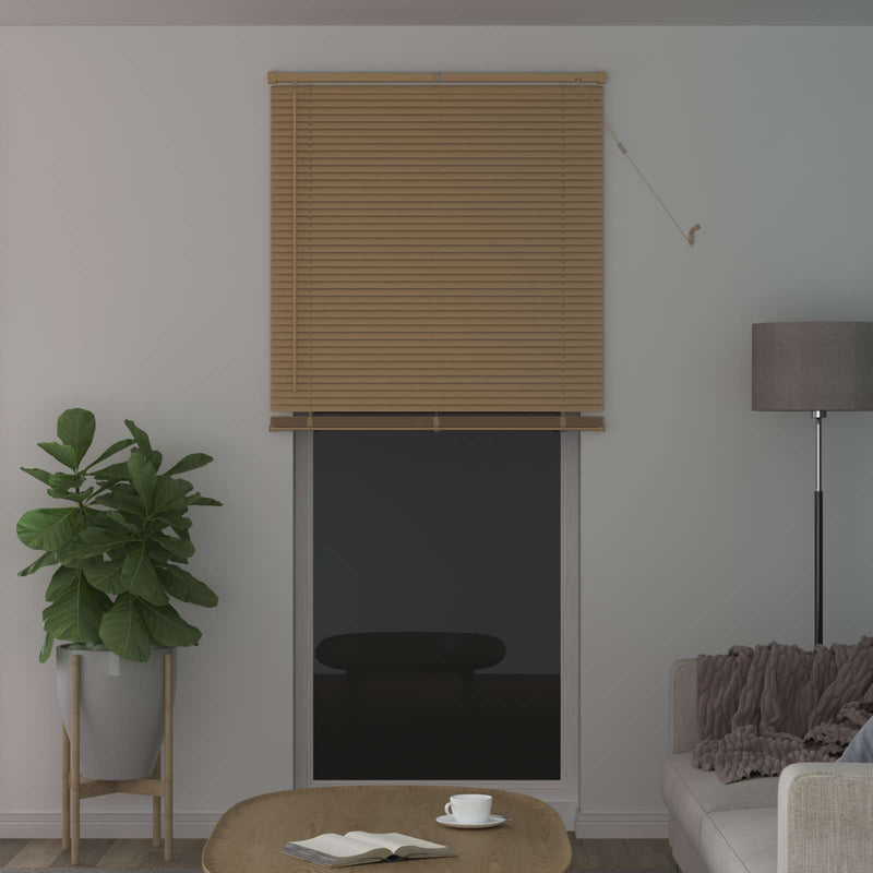 Chargez l'image dans la visionneuse de la galerie, Vidaxl venetiaanse blind lichtbruin met patroon 213 x 100 cm pvc
